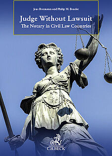 Titel des Explainers "Judge Without Lawsuit - The Notary in Civil Law Countries", Darstellung: Justitia